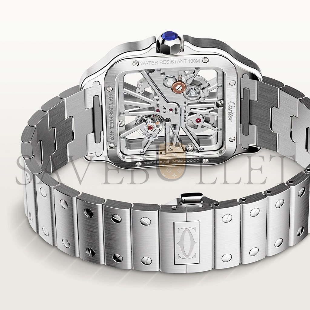 CARTIER SANTOS DE SKELETON 28MM WATCH WHSA0015